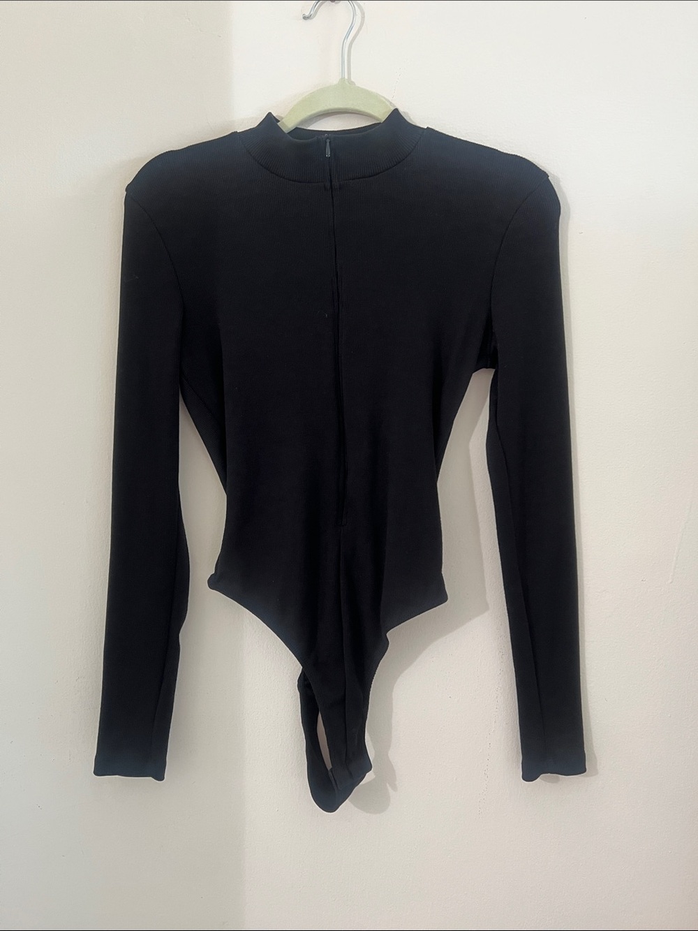 Fashion Nova Black Long Sleeve Mock Neck Bodysuit